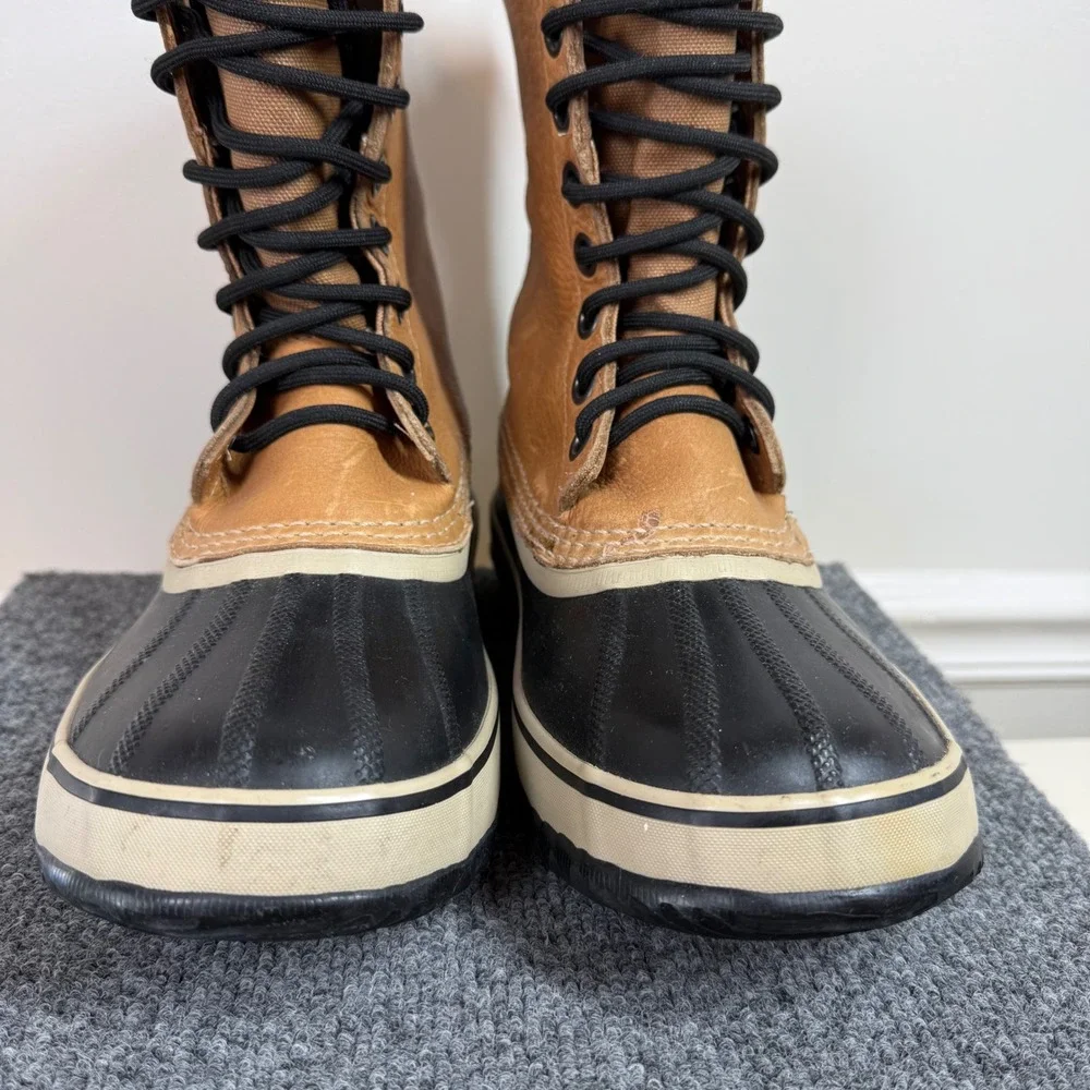 Sorel Caribou Duck Boots Mens US 8 Waterproof Leather Rubber Winter NM1561-281